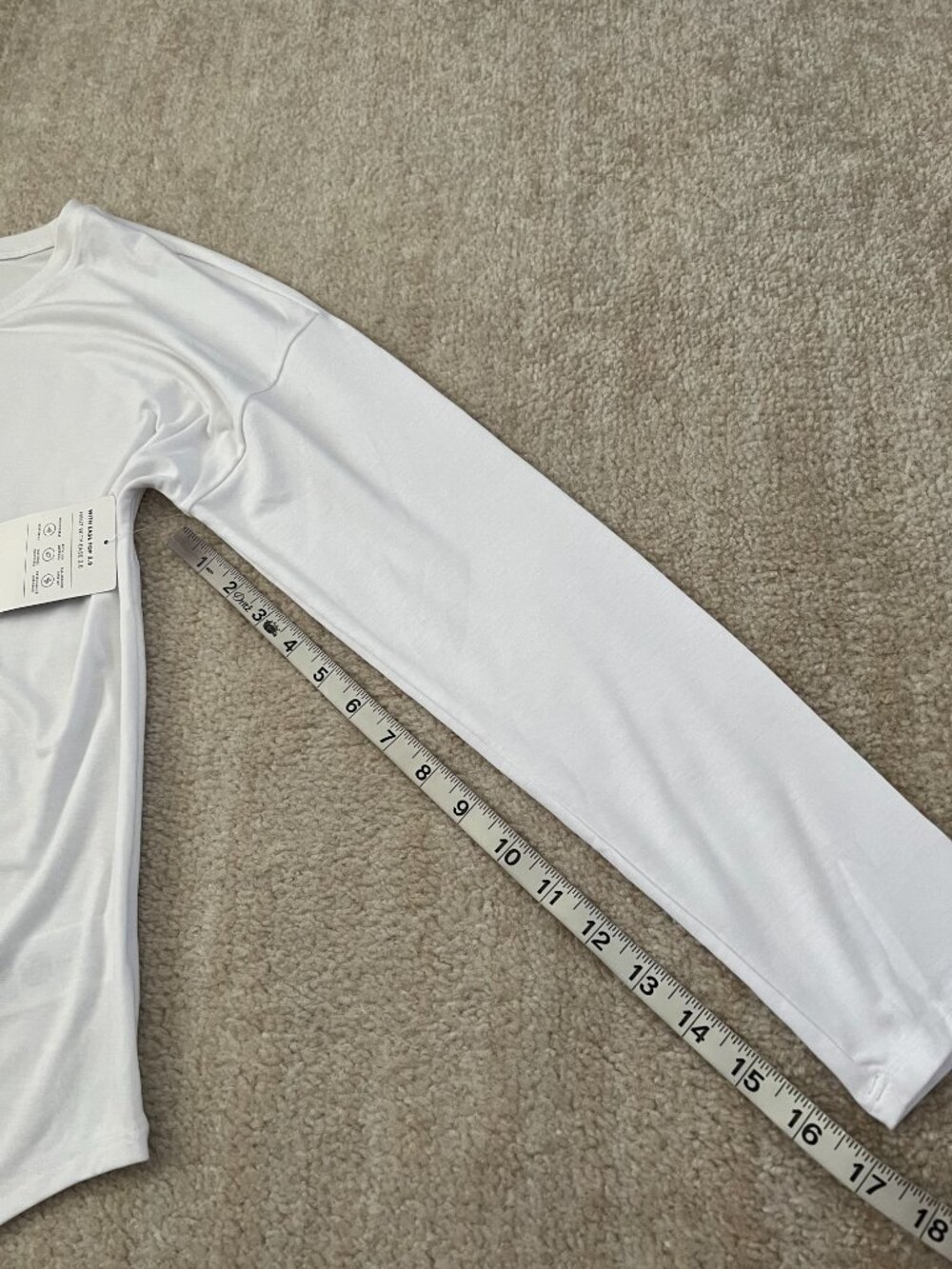 NWT Athleta With Ease 2.0 Long Sleeve White Top S - Picture 7 of 10